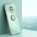 For Xiaomi Redmi K30 Pro XINLI Straight 6D Plating Gold Edge TPU Shockproof Case with Ring Holder(Mint Green)