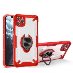 Matte TPU + PC Magnetic Shockproof Case with Ring Holder For iPhone 13 mini(Red)