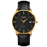 SKMEI 1801 Men Casual Calendar Quartz Watch(Gold and Black)