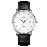 SKMEI 1801 Men Casual Calendar Quartz Watch(Silver White Black)
