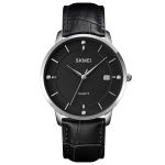 SKMEI 1801 Men Casual Calendar Quartz Watch(Silver Black)