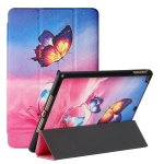 Silk Texture Colored Drawing Pattern Horizontal Flip Magnetic PU Leather Case with Three-folding Holder & Sleep / Wake-up Function For iPad 9.7 2018 / 2017 / Air / Air 2(Galaxy Butterfly)