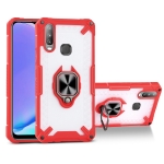 Matte TPU + PC Magnetic Shockproof Case with Ring Holder For vivo Y17(Red)