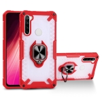 Matte TPU + PC Magnetic Shockproof Case with Ring Holder For Xiaomi Redmi Note 8(Red)