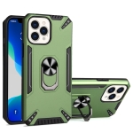 PC + TPU Protective Case with 360 Degrees Rotatable Ring Holder For iPhone 13 Pro Max(Dark Green)