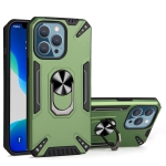 PC + TPU Protective Case with 360 Degrees Rotatable Ring Holder For iPhone 13 Pro(Dark Green)