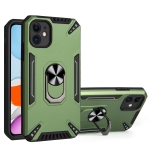 PC + TPU Protective Case with 360 Degrees Rotatable Ring Holder For iPhone 11(Dark Green)