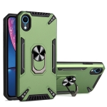 PC + TPU Protective Case with 360 Degrees Rotatable Ring Holder For iPhone XR(Dark Green)