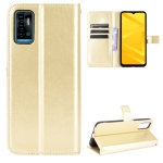 For ZTE Blade A71 Crazy Horse Texture Horizontal Flip Leather Case with Holder & Card Slots & Lanyard(Gold)
