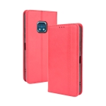 For Nokia XR20 Magnetic Buckle Retro Crazy Horse Texture Horizontal Flip Leather Case with Holder & Card Slots & Photo Frame(Red)