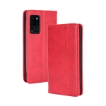 For Oukitel C21 Magnetic Buckle Retro Crazy Horse Texture Horizontal Flip Leather Case with Holder & Card Slots & Photo Frame(Red)