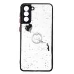 For Samsung Galaxy S21+ 5G Colored Drawing Starry Sky Epoxy TPU Shockproof Case with Ring Holder(Heart)