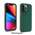 Dual-color 360 Degrees Full Coverage Protective PC + TPU Shockproof Case For iPhone 13 Pro(Dark Green)