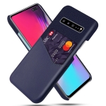 For Samsung Galaxy S10 5G Cloth Texture PC + PU Leather Back Cover Shockproof Case with Card Slot(Blue)