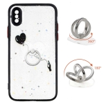 Colored Drawing Starry Sky Epoxy TPU Shockproof Case with Ring Holder For iPhone X / XS(Heart)