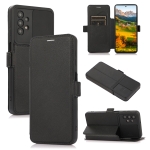Push Window Double Buckle PU + Silicone Horizontal Flip Leather Case with Holder & Card Slot For Samsung Galaxy A32(Black)