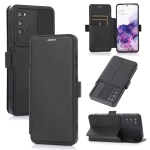 Push Window Double Buckle PU + Silicone Horizontal Flip Leather Case with Holder & Card Slot For Samsung Galaxy S20 5G(Black)