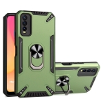 For vivo Y20 PC + TPU Protective Case with 360 Degrees Rotatable Ring Holder(Dark Green)