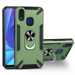 For vivo Y95 / U1 PC + TPU Protective Case with 360 Degrees Rotatable Ring Holder(Dark Green)