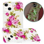 Luminous TPU Soft Protective Case For iPhone 13 mini(Rose Flower)