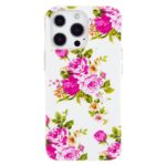 Luminous TPU Soft Protective Case For iPhone 13 Pro(Rose Flower)