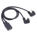 U-shaped USB-C / Type-C Male + Micro USB Male to Micro USB Female Cable