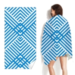 Double-Faced Velvet Quick-Drying Beach Towel Printed Microfiber Beach Swimming Towel, Size: 160 x 80cm(Simple Stripe)