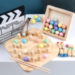 Wooden Clip Beads Toy Children Chopsticks Training Toys, Colour: PAS-Brain Play Chess
