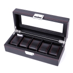 Carbon Fiber PU Leather Watch Box Jewelry Storage Box Packaging Box, Style: 05 Watch Positions