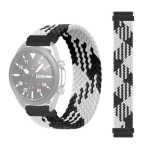 22mm Universal Nylon Weave Replacement Strap Watchband (Black White)
