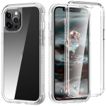 C1 2 in 1 Shockproof TPU + PC Protective Case with PET Screen Protector For iPhone 12 / 12 Pro(Transparent Matte)