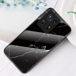 For Xiaomi Mi Mix 4 Marble Pattern Glass + TPU Protective Case(Black)