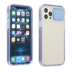 Sliding Camera Cover Design Shockproof TPU Frame + Clear PC Case For iPhone 12(Blue)