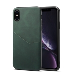 Skin Feel PU + TPU Protective Case with Card Slot For iPhone XS Max(Green)