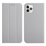 3-Folding Ultrathin Skin Feel Magnetic Solid Color Horizontal Flip Leather Case with Holder For iPhone 11 Pro(Grey)