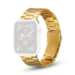 Ultra-thin Three-bead Metal Replacement Strap Watchband For Apple Watch Series 6 & SE & 5 & 4 44mm / 3 & 2 & 1 42mm(Gold)