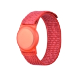 Anti-scratch Shockproof Nylon Bracelet Strap TPU Protective Cover Case For AirTag(Red)