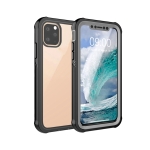 Waterproof Dustproof Shockproof Transparent Acrylic Protective Case For iPhone 11 Pro Max(Black)