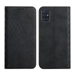For Samsung Galaxy A71 Diamond Pattern Splicing Skin Feel Magnetic Horizontal Flip Leather Case with Card Slots & Holder & Wallet(Black)