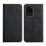 For Samsung Galaxy S20 Ultra Diamond Pattern Splicing Skin Feel Magnetic Horizontal Flip Leather Case with Card Slots & Holder & Wallet(Black)