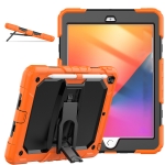 Shockproof Colorful Silica Gel + PC Protective Case with Holder & Shoulder Strap For iPad 10.2 2019 / 2020(Orange)