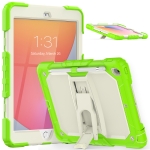 Shockproof Colorful Silica Gel + PC Protective Case with Holder & Shoulder Strap For iPad 10.2 2019 / 2020(Yellow Green)