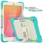 Shockproof Colorful Silica Gel + PC Protective Case with Holder & Shoulder Strap For iPad 10.2 2019 / 2020(Colorful Blue)