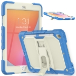 Shockproof Colorful Silica Gel + PC Protective Case with Holder & Shoulder Strap For iPad 10.2 2019 / 2020(Cyan Blue)