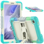 Shockproof Colorful Silica Gel + PC Protective Case with Holder & Shoulder Strap For Samsung Galaxy A7 Lite T220 / T225(Colorful Blue)