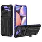 For Samsung Galaxy A10s Armor Card PC + TPU Shockproof Case with Card Slot & Invisible Holder(Purple)
