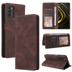For Xiaomi Redmi Note 10 Pro Simple Suction Closure Horizontal Flip Leather Case with Holder & Card Slot & Wallet(Brown)