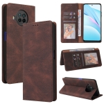 For Xiaomi Mi 10T Lite 5G Simple Suction Closure Horizontal Flip Leather Case with Holder & Card Slot & Wallet(Brown)