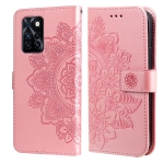 For Infinix Note 10 Pro NFC / Note 10 Pro 7-petal Flowers Embossing Pattern Horizontal Flip PU Leather Case with Holder & Card Slots & Wallet & Photo Frame(Rose Gold)
