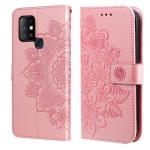For Infinix Hot 10 7-petal Flowers Embossing Pattern Horizontal Flip PU Leather Case with Holder & Card Slots & Wallet & Photo Frame(Rose Gold)